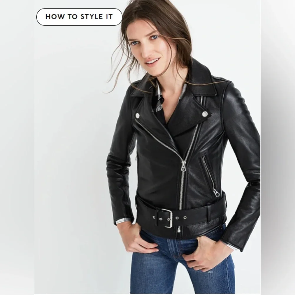 Leather Motorcycle Jacket - Picture 2 of 5